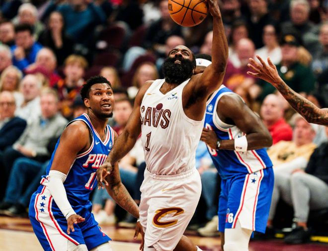 哈登里程碑之夜助骑士横扫76人